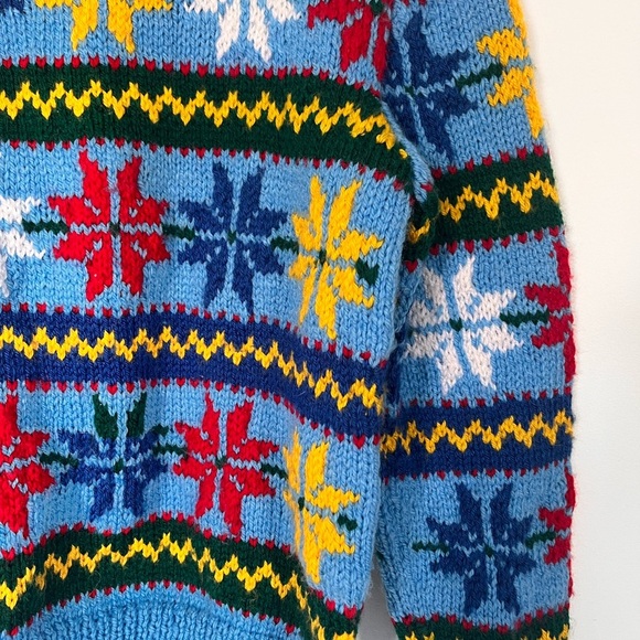 Vinty handmade Colorful Patterned kids  snowflake Knit Sweater - Picture 2 of 7